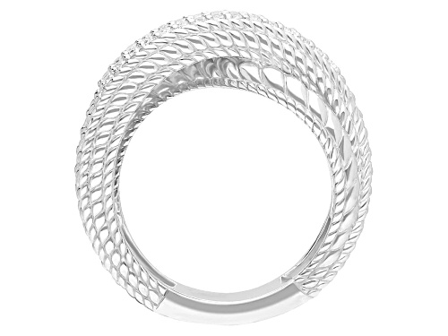 Judith Ripka 0.50ctw Bella Luce® Diamond Simulant Rhodium Over Sterling Silver Wave Band Ring - Size 11
