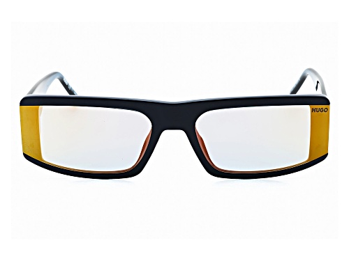 Hugo Boss Men's Blue Rectangular Frame / Gold Lenses Sunglasses