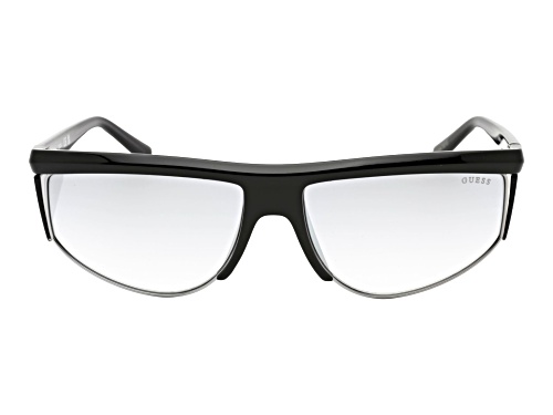 Guess Shiny Black Shield Frame/ Smoke Mirrored Sunglasses