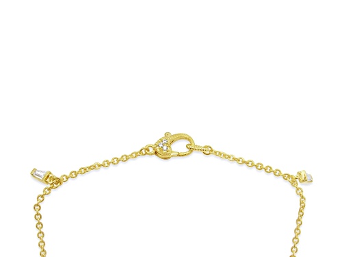 Judith Ripka 2.08ctw Bella Luce Diamond Simulant 14k Gold Clad Anklet - Size 10