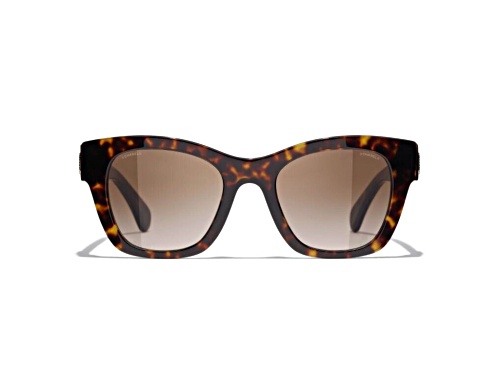 Chanel Dark Tortoise/Brown Gradient Gold Coco Charm Logo Sunglasses