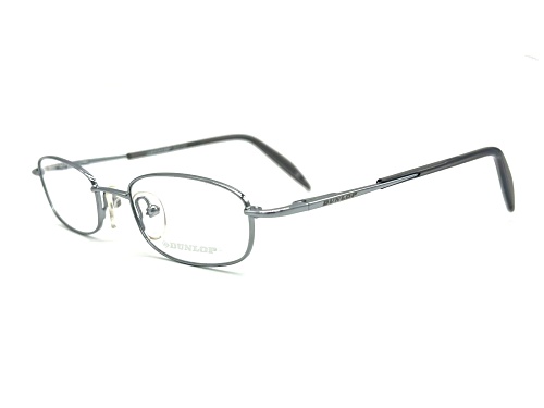 Dunlop DU411 Rectangular Silver Frame with Black Accent Frames / Clear Demo Lenses Eyeglasses