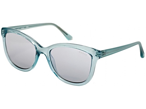 Guess Translucent Aqua/Silver Mirrored Sunglasses