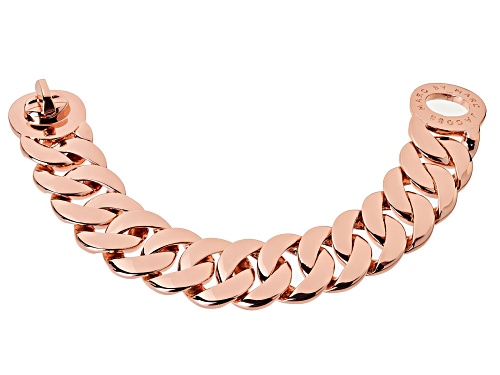 Marc Jacobs Rose Gold Tone Katie Logo Turnlock Bracelet - Size 7