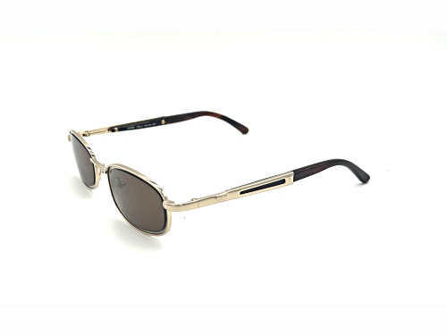 Caroline B.K. Gold and Tortoise Oval Frame / Brown Lenses Sunglasses