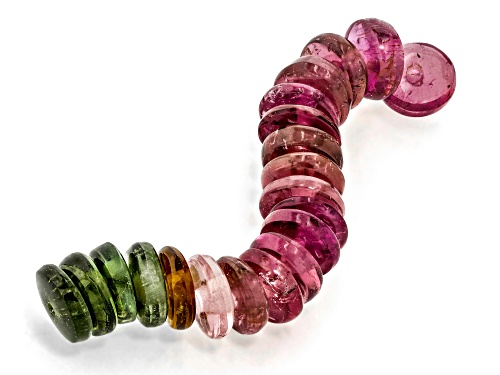 Multi-Color Tourmaline 4.5mm Thin Rondelle Beads Set of 20 6.00ctw