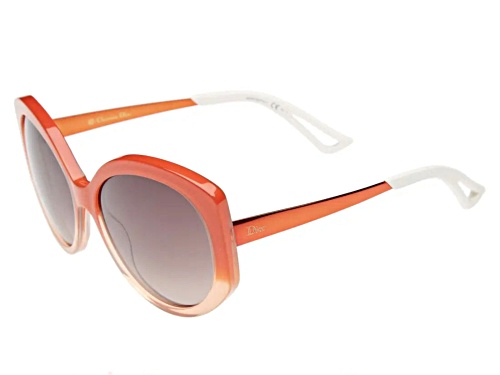 Dior Orange Fade/Brown Gray Gradient Round Sunglasses