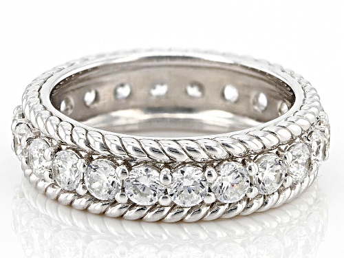Judith Ripka 3.30ctw Bella Luce® Diamond Simulant Rhodium Over Sterling Silver Eternity Band Ring - Size 5