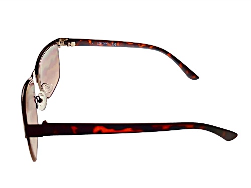 Kenneth Cole Reaction Men's Square Matte Gunmetal Frame / Brown Lenses Sunglasses