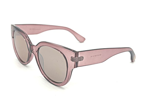 BCBG Translucent Pink Frame/Brown Lens Round Sunglasses