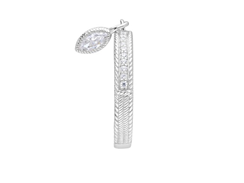 Judith Ripka 1.0ctw Bella Luce® Diamond Simulant Rhodium Over Sterling Silver Marquise Charm Ring - Size 6