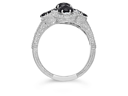 Judith Ripka 5.78ctw Black Spinel and Bella Luce Rhodium Over Sterling Silver Ring - Size 5