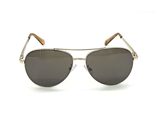 BCBG Shiny Gold Aviator Frames/Brown Lenses Sunglasses