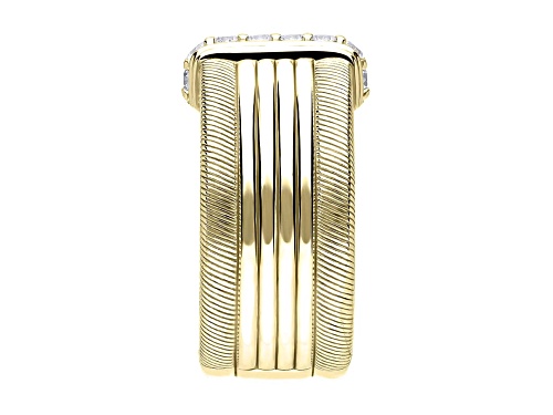Judith Ripka 0.47ctw Bella Luce® Diamond Simulant 14K Yellow Gold Clad Wide Band Ring - Size 5