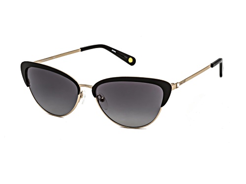 Nine West Black and Gold/Smoke Cat Eye Sunglasses