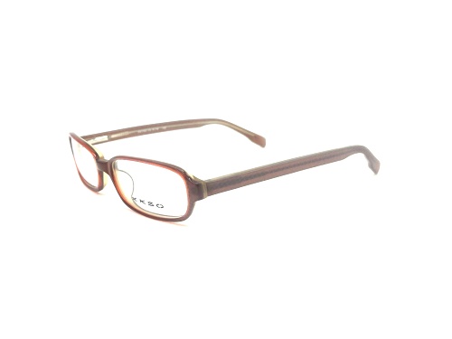 XKSO Light Brown Rectangular Frames / Clear Demo Lenses Eyeglasses