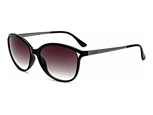BEBE Black Round Frame / Gray Gradient Lenses Sunglasses