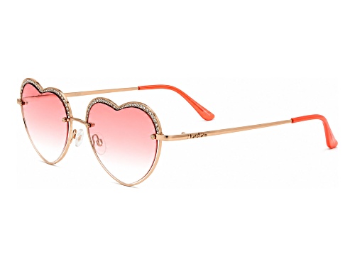 BEBE Light Gold Heart Frame / Pink Gradient Lenses Sunglasses
