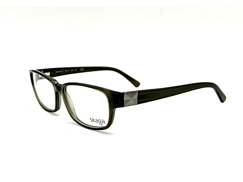 Skaga Dark Olive Black Rectangular Frame / Clear Demo Lenses Eyeglasses