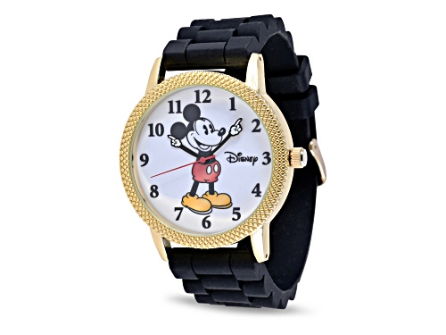 Disney His and Hers Set of 2 Mickey and Minnie Black Silcone Band Watches