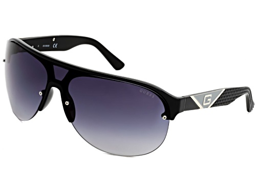 Guess Shiny Black/Gradient Smoke Shield Sunglasses