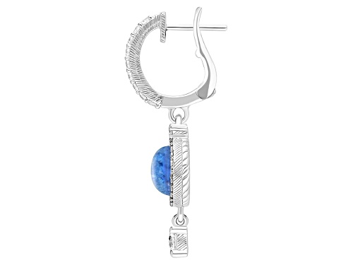 Judith Ripka Penelope Blue Dumortierite Doublet & Bella Luce® Rhodium Over Sterling Silver Earrings