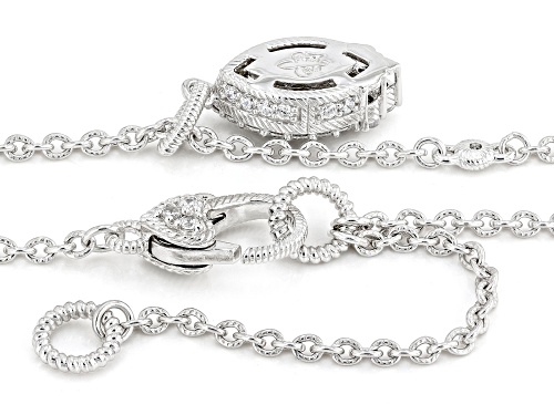 Judith Ripka 1.7ctw Bella Luce® Diamond Simulant Rhodium Over Sterling Silver Drop Necklace - Size 18