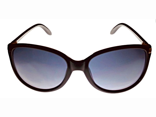 Kenneth Cole Reaction Black Cat Eye Frame / Gray Gradient Lenses Sunglasses