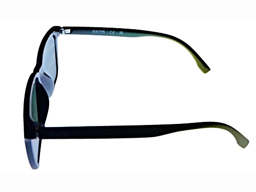 Kenneth Cole Reaction Men's Rectangular Black Frame / Green Lenses Sunglasses
