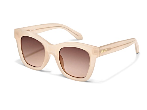 QUAY After Hours Bone Cat Eye Frame / Brown Fawn Lenses Sunglasses