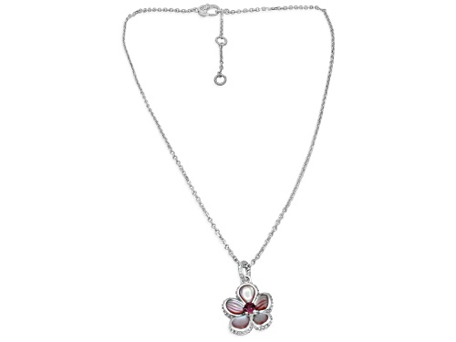 Judith Ripka Tourmaline, Mother-Of-Pearl, & Bella Luce® Rhodium Over Sterling Silver Pendant