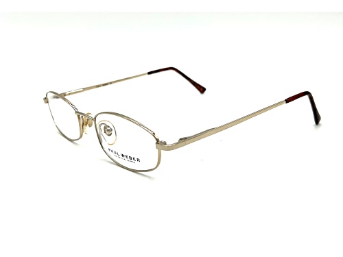 Paul Weber Silver Tone Rectangular Frames / Clear Demo Lenses Eyeglasses