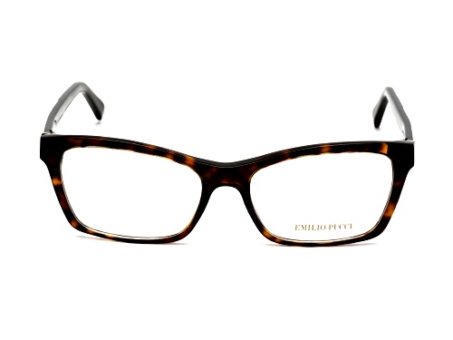 Emilio Pucci Dark Havana Clear Demo Lens Eyeglass Frames