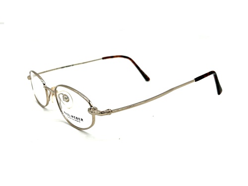 Paul Weber Shiny Gold Oval Frame / Clear Lenses Eyeglasses