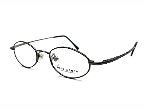Paul Weber Gunmetal Oval Frame / Clear Demo Lenses Eyeglasses