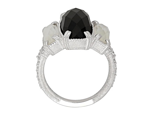 Judith Ripka 9.36ctw Multi-Gemstone Rhodium Over Sterling Silver Ring - Size 5