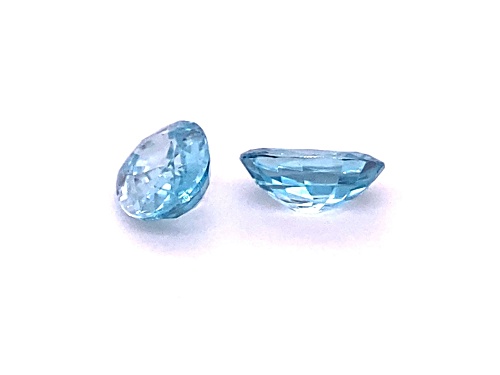 Blue Zircon 8.5x6.5mm Oval Matched Pair 4.00ctw