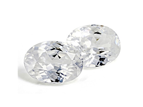 White Zircon 8x6mm Oval Matched Pair 3.25ctw