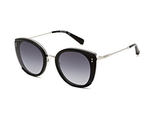 Kenneth Cole Shiny Black/Gradient Smoke Cat Eye Sunglasses