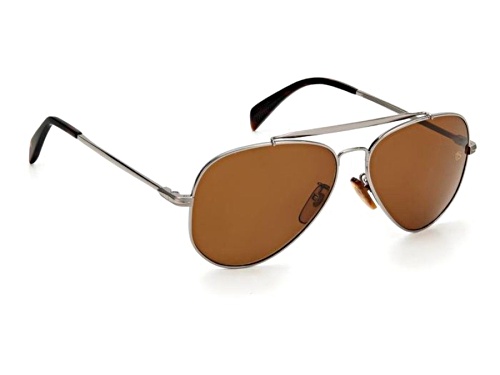 David Beckham Silver/Brown Aviator Sunglasses