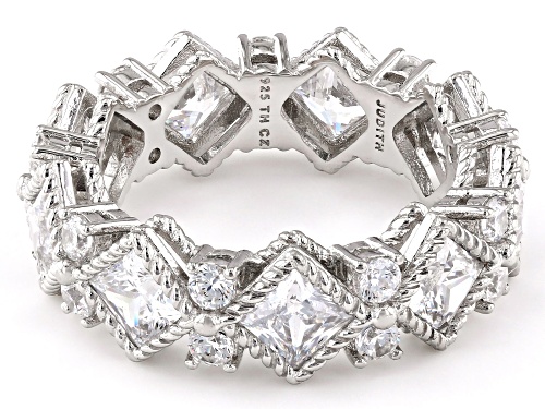 Judith Ripka 7.10ctw Bella Luce® Diamond Simulant Rhodium Over Sterling Silver Band Ring - Size 5