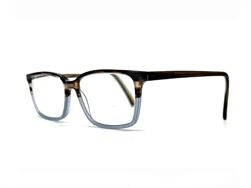 Chelsea Morgan 202211 Brown and Blue Rectangular Frame / Clear Demo Lenses Eyeglasses