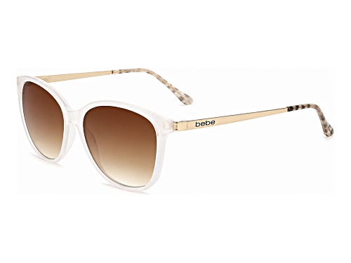 BEBE Cream Square Frame / Brown Gradient Lenses Sunglasses