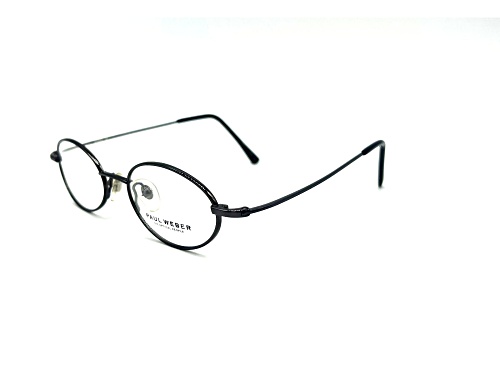 Paul Weber Black Oval Frame / Clear Demo Prescription Ready Lenses Eyeglasses
