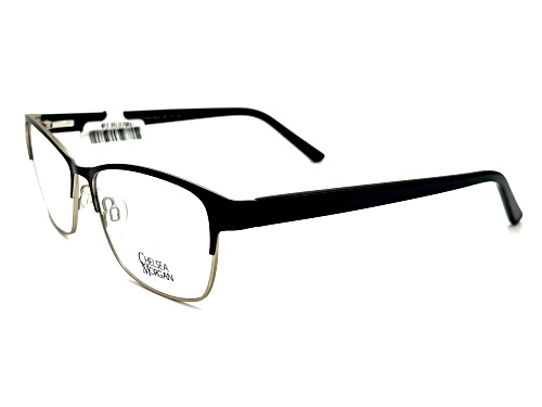 Chelsea Morgan Men's Black Square Frame / Clear Demo Lenses Eyeglasses