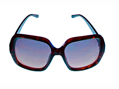 Kenneth Cole Reaction Women's Square Brown Tortoise Frame / Grey Gradient Lenses Sunglasses