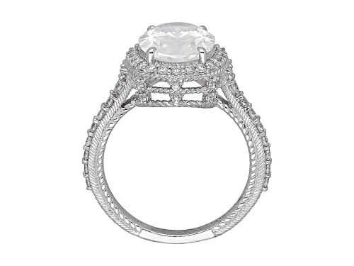 Judith Ripka 7.53ctw Oval and Round Bella Luce Diamond Simulant Rhodium Over Sterling Ring - Size 11
