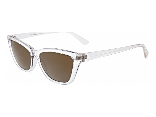 BCBG Crystal Clear Translucent Cat Eye Frame / Gray Lenses Sunglasses