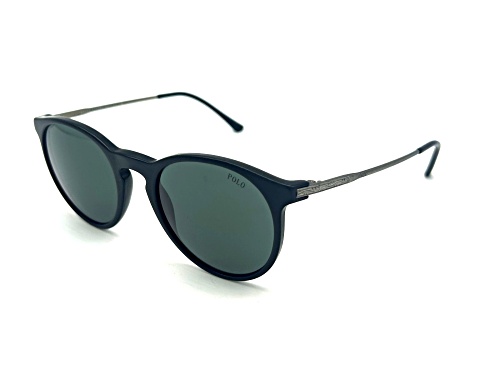 Ralph Lauren Black Round Frame / Gray Lenses Sunglasses