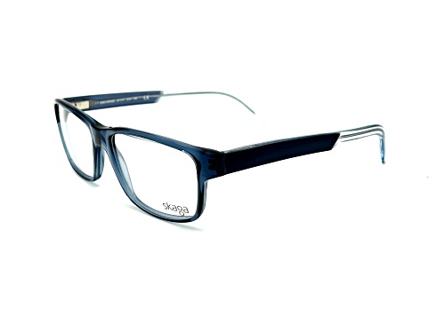 Skaga Men's Blue with Black Accent Frame / Clear Demo Lenses Eyeglasses